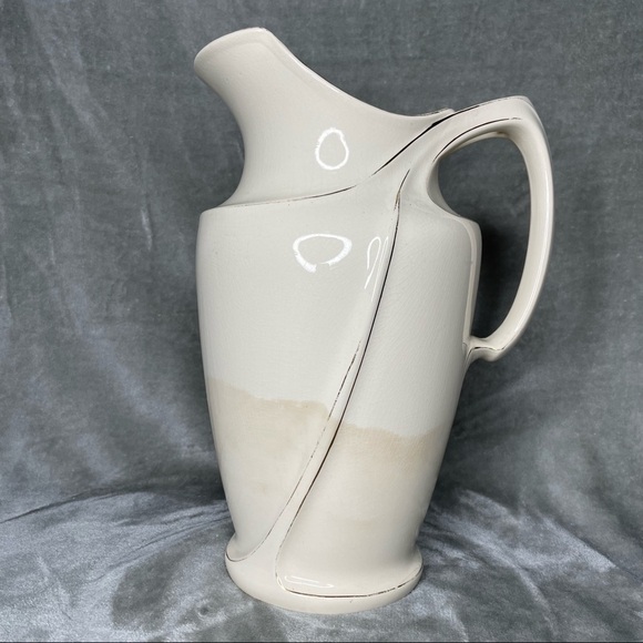 Antique Villeroy & Boch Wash Stand Set Pitcher, Basin and Soap Tray Ivory Gold - Picture 8 of 16